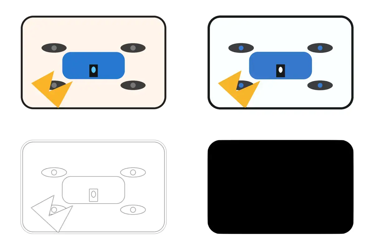 Sticker illustration: before and after with production files